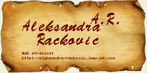 Aleksandra Racković vizit kartica